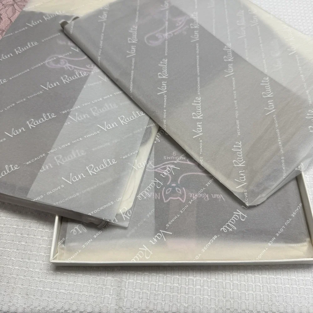 3 Vtg 50s Van Raalte Nines Platinum‎ 9M Nylon Stockings Seams New Box Thigh High